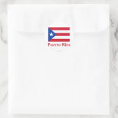 Puerto Rico Vlag met naam Ronde Sticker (Tas)