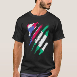 Puerto Rico Vlag Nigeria Geteeld Patriot Land Stre T-shirt