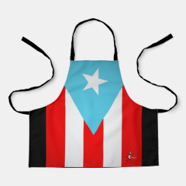 Puerto Rico-vlag over het gehele afdruk Schort