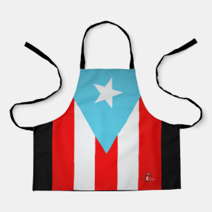 Puerto Rico-vlag over het gehele afdruk Schort