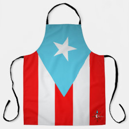 Puerto Rico-vlag over het gehele afdruk Schort