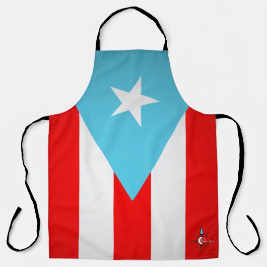 Puerto Rico-vlag over het gehele afdruk Schort (Voorkant)