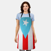 Puerto Rico vlag over het middelste middelste plat Schort (Gedragen)