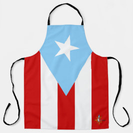 Puerto Rico Vlag Overal Gedrukt Groot Schort