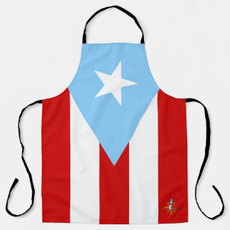 Puerto Rico Vlag Overal Gedrukt Groot Schort