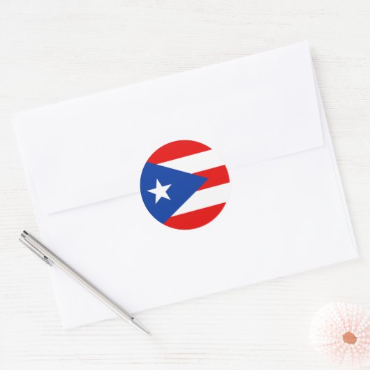 Puerto Rico-vlag Ronde Sticker (Envelop)
