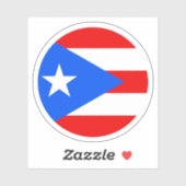 Puerto Rico Vlag Ronde Sticker (Vel)