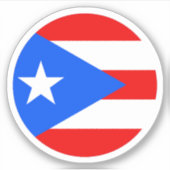 Puerto Rico Vlag Ronde Sticker (Voorkant)