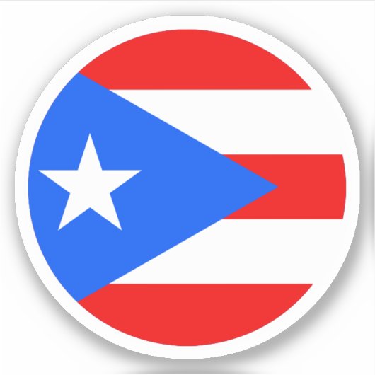 Puerto Rico Vlag Ronde Sticker (Voorkant)