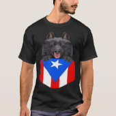 Puerto Rico vlag Schipperke hond in zak T-shirt (Voorkant)