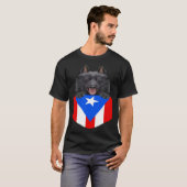 Puerto Rico vlag Schipperke hond in zak T-shirt (Voorkant volledig)