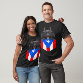 Puerto Rico vlag Schipperke hond in zak T-shirt (Unisex)