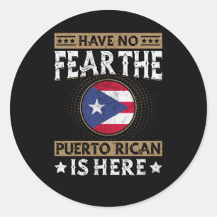 Puerto Rico Vlag Trots Puerto Ricanen Ronde Sticker