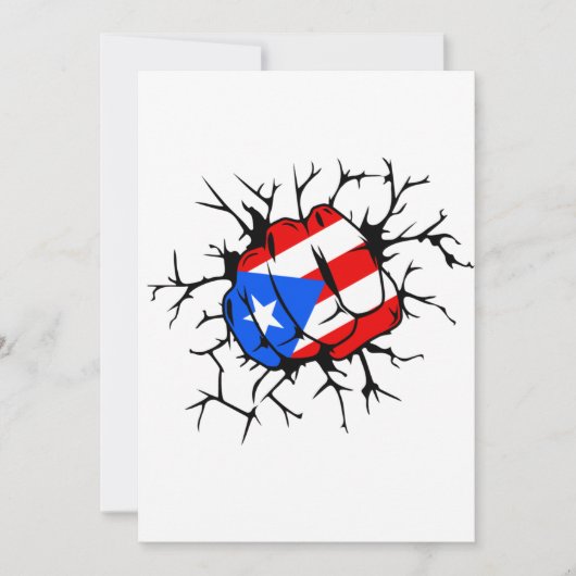 Puerto Rico Vlag Uitnodigingskaart Kaart (Voorkant)