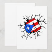 Puerto Rico Vlag Uitnodigingskaart Kaart (Voorkant / Achterkant)