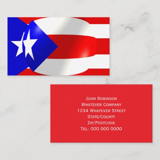 Puerto Rico Vlag Visitekaartje (Voorkant / Achterkant)
