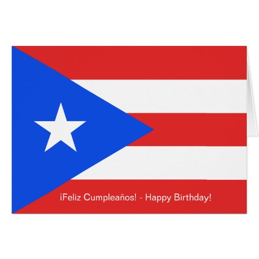 Puerto Rico Vlag Wenskaart (Voorkant Horizontaal)