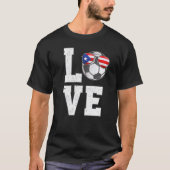 Puerto Rico Voetbal Liefde Puerto Ricaanse Vlag T-shirt (Voorkant)