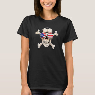 Puerto Rico Voetbal Piraten Hoofd Puerto Ricaans T-shirt