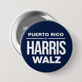 Puerto Rico voor Harris Walz Ronde Button 7,6 Cm