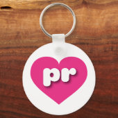 Puerto Rico warm roze hart - Ik hou van pr Sleutelhanger (Voorkant)