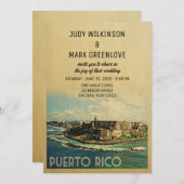 Puerto Rico Wedding Invitation  midden in de eeuw Kaart (Voorkant / Achterkant)