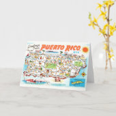 Puerto Rico Wenskaart Kaart (Gele Bloem)