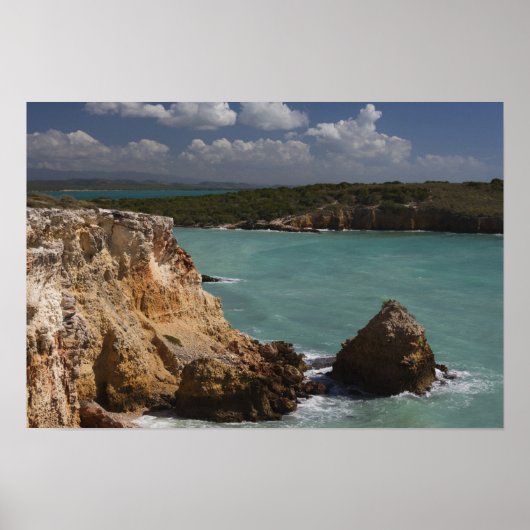 Puerto Rico, westkust, Cabo Rojo, kustlijn 3 Poster (Voorkant)