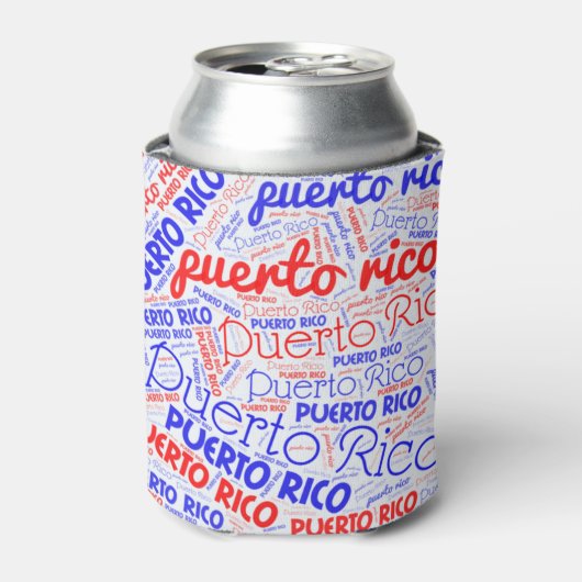 Puerto Rico Word Cloud Blikjeskoeler (Blikje Voorkant)