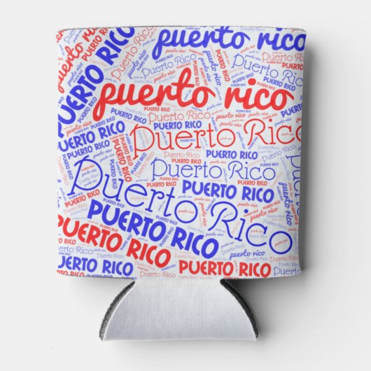 Puerto Rico Word Cloud Blikjeskoeler (Voorkant)