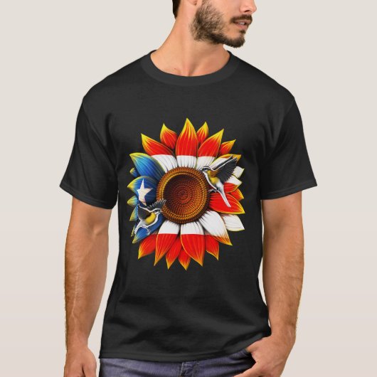 Puerto Rico Zonnebloem T-shirt (Voorkant)
