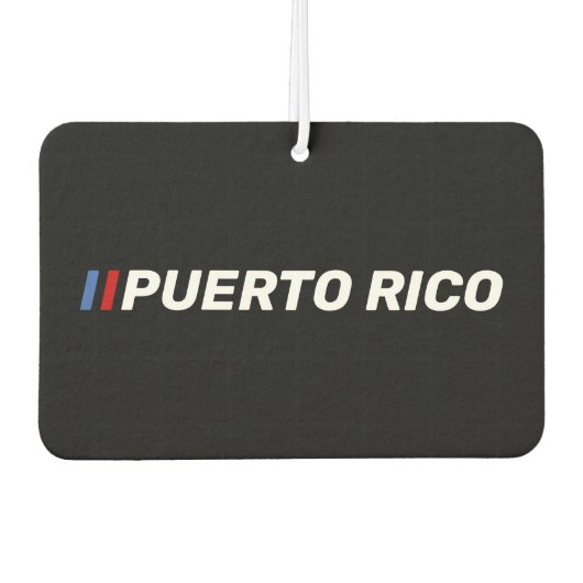 Puerto Rico Zwart | Boricua Rood & Blauwe Accent Luchtverfrisser (Voorkant)