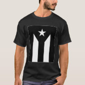 Puerto Rico zwart-wit vlag T-shirt (Voorkant)