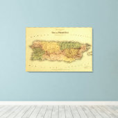 Puerto RicoPanoramic MapPuerto Rico Canvas Afdruk (Insitu (Houten vloer))