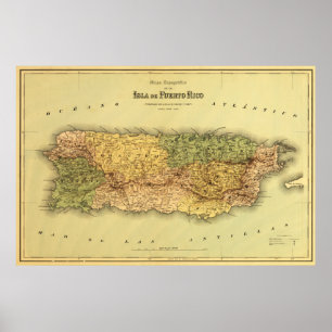 Puerto RicoPanoramic MapPuerto Rico Poster