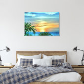 Puerto Sunset 1557 Canvas Art Print (Insitu (Slaapkamer))