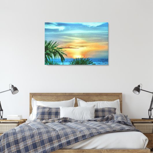 Puerto Sunset 1557 Canvas Art Print (Insitu (Slaapkamer))