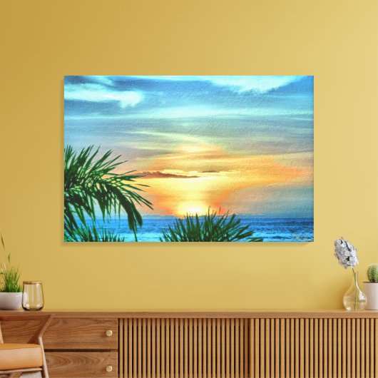 Puerto Sunset 1557 Canvas Art Print (Insitu (Woonkamer))