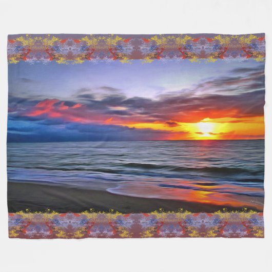Puerto Sunset 1739 Fleece Deken (Voorkant (Horizontaal))