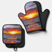 Puerto Sunset 1739 Ovenwant & Pannenlap Set (Voorkant / Achterkant)
