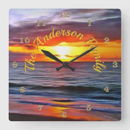 Puerto Sunset 1739 Vierkante Klok