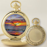 Puerto Sunset 1739 Zakhorloge<br><div class="desc">Schilderij "Puerto Sunset 1739" Collectie Personaliseer op de productpagina of klik op de knop "Aanpassen" voor meer designopties Buitenomhulsel - Goud of Zilver. Ontwerp gemaakt van mijn schilderij "Puerto Sunset 1739" het vastleggen van een prachtige zonsondergang in Puerto Vallarta, Jalisco, Mexico. Overeenkomende producten zijn beschikbaar in dit collectie.</div>