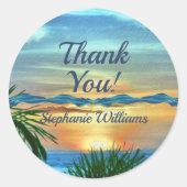 Puerto Sunset Dank u wel 1557 Ronde Sticker (Voorkant)