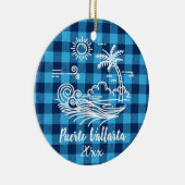 Puerto Vallarta Blue Buffalo met kerstmis Keramisch Ornament (Rechts)