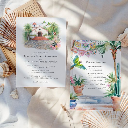Puerto Vallarta Chapel Wedding Invitation Kaart