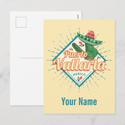 Puerto Vallarta Jalisco Mexico dansende cactus Feestdagenkaart (Voorkant / Achterkant)