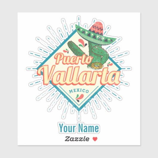 Puerto Vallarta Jalisco Mexico dansende cactus Sticker (Vel)