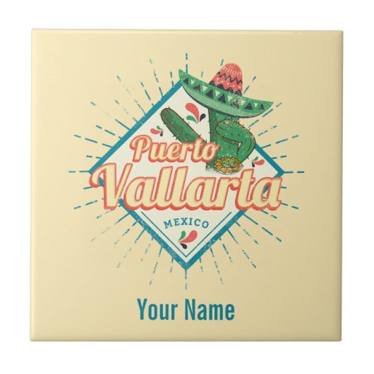 Puerto Vallarta Jalisco Mexico dansende cactus Tegeltje (Voorkant)