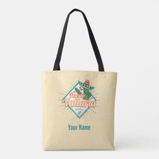 Puerto Vallarta Jalisco Mexico dansende cactus Tote Bag (Achterkant)