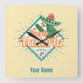 Puerto Vallarta Jalisco Mexico dansende cactus Vierkante Klok (Voorkant)